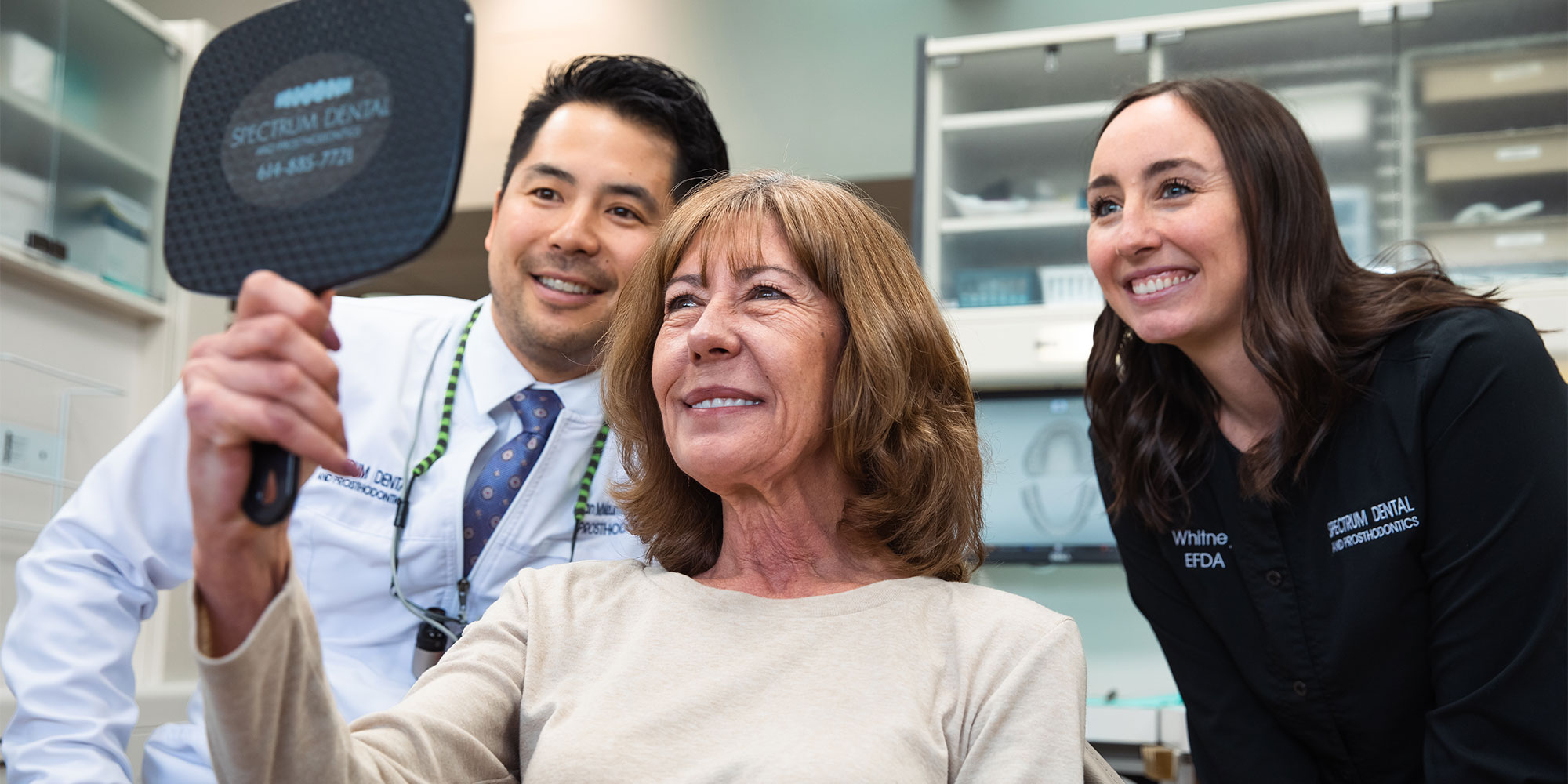patient smiling confidentyl after their dental procedure